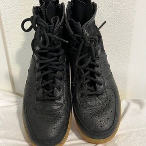 Nike Air Force 1 Mid GS Black with Gum Sole AJ0424-001